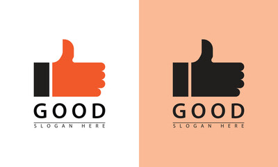 Fingers up symbol in flat style isolated on background. Thumb hand vector illustration.