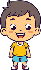 Fototapeta premium Cute smiling happy face child hand-drawn mascot cartoon character sticker icon concept isolated
