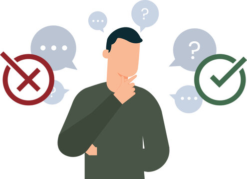 The boy is thinking.