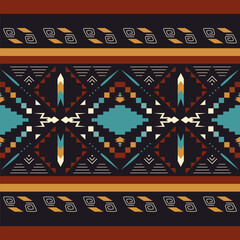 Aztec abstract geometric seamless pattern. Ethnic hipster border backdrop. Tribal art print.