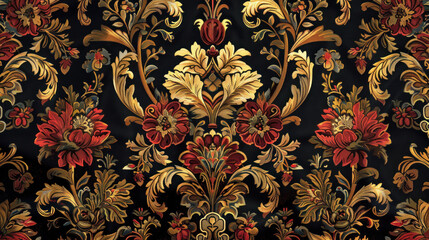 A Renaissance-inspired tapestry pattern, with rich colors and elaborate motifs, adding a touch of opulence and history.