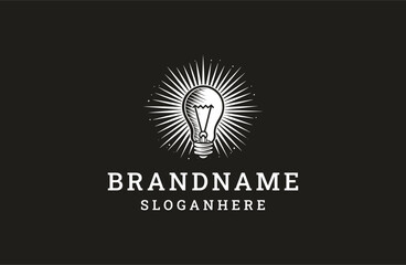 Fototapeta premium Lamp logo icon design template vector illustration