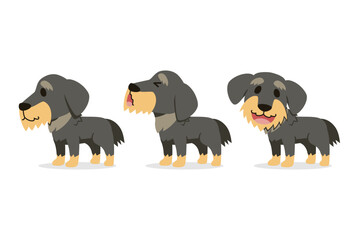 Set of vector cartoon character cute dog for design.