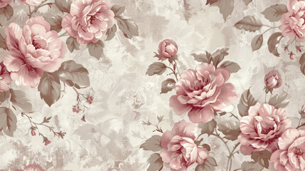 Add a touch of vintage charm to your space with a floral wallpaper design, boasting intricate details and muted colors that evoke a sense of nostalgia and romance.