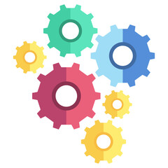 gears and cogs flat icon