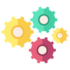 gears and cogs flat icon