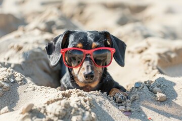 sea shell with a crab inside on a sandy beach close-up. Beautiful simple AI generated image in 4K, unique.