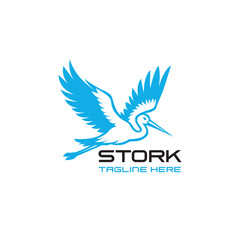 Obraz premium Flying Stork Heron Bird Nature Wildlife Vector Illustratrion