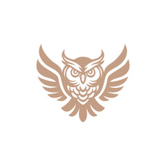 Obraz premium Luxury Flying Owl Animal Nocturnal Logo Vector Illustration