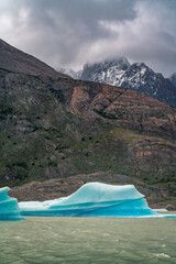 Grey glacier in Torres del Paine National Park, in Chilean Patagonia