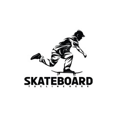 Skateboarding player vector illustration design. silhouette skateboard abstract