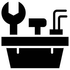 Obraz premium toolbox solid icon