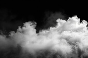 Black background with white smoke, creating an ethereal and mysterious atmosphere, black abstract background with smoke, clouds with dark background.