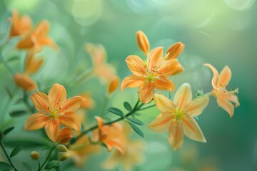 Light green background with beautiful flowers, spring.