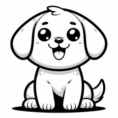 Fototapeta premium Cheerful Pup: Fun Coloring Page for Kids
