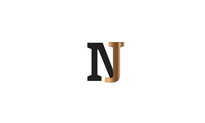 NJ, JN , J , N , Abstract Letters Logo Monogram	