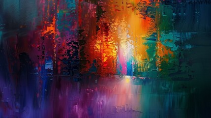Vivid, dynamic painting bursting with intense colors, Ai Generated