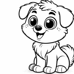 Fototapeta premium Cheerful Pup: Fun Coloring Page for Kids