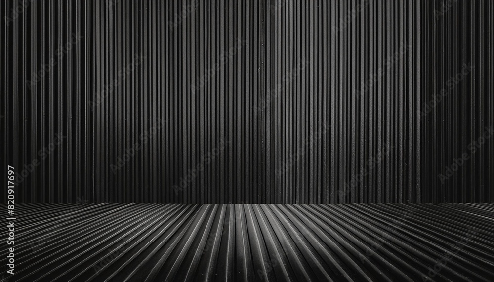 Wall mural black corrugated metal luxury background and texture