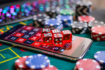 Different types of mobile casino games: slots, blackjack and roulette, online gambling