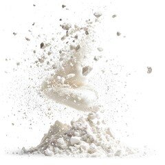 Baking Powder Particles on White Background