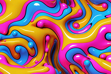 Abstract 3D fluid Endless background. Seamless colorful pattern.