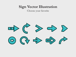 ui icon sign app set arrow cartoon simple line drawing digital business web illustration interface