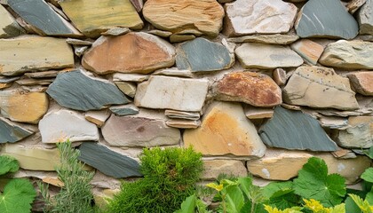 flagstone slate wall design in various colors and textures a background design showing stonework pre grout