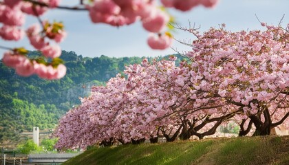 beautiful pink spring cherry blossoms