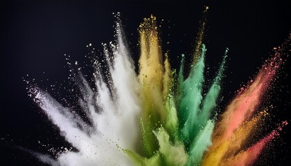 colorful powder explode on black background happy holi day looping background