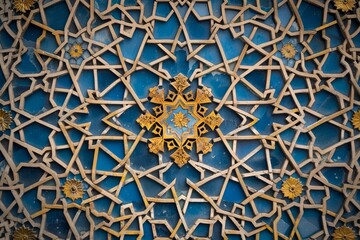 Seamless islamic pattern traditional arabic on ceramic tile on wall