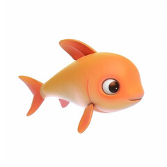 fish icon in 3D style on a white background