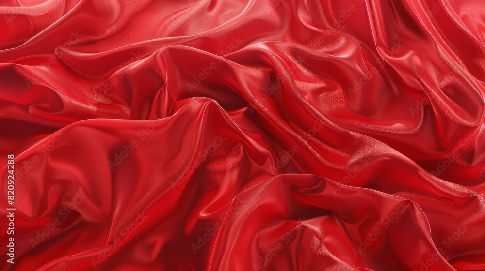 Aufkleber this is an illustration of a red silk fabric with a horizontal background of flowing liquid waves. i