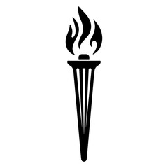 Torch flame symbol icon. Vector illustration