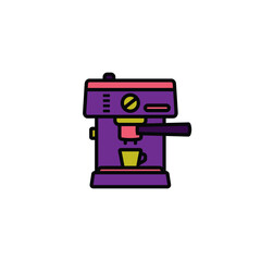 Original vector illustration. The contour icon of the coffee machine.