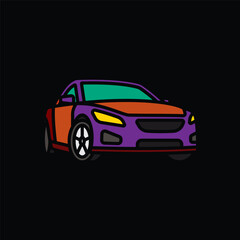 Fototapeta premium Original vector illustration. A passenger car. A contour icon.