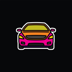 Original vector illustration. A passenger car. A contour icon.