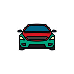 Original vector illustration. A passenger car. A contour icon.