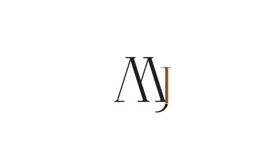 MJ, JM , J , M , Abstract Letters Logo Monogram