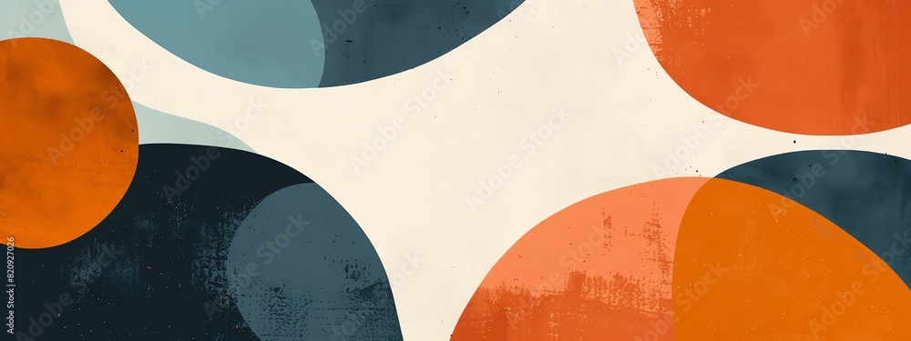 Poster abstract minimalist design with colorful geometric shapes in a modern art style featuring circles in
