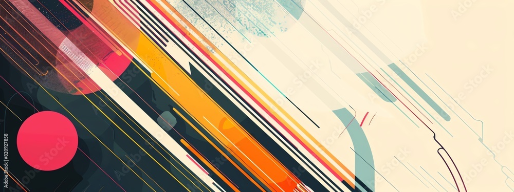 Poster colorful abstract geometric background with dynamic lines and shapes. perfect for modern design proj