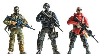 Three Elite Soldiers Engage in Tactical Mission