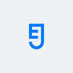 EJ  or E & J monogram logo with blue color.