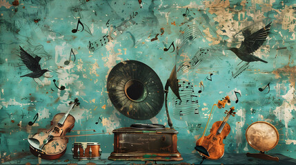 Melodious Chronicle: An Ode to Timeless Symphony and Vintage Music Instruments
