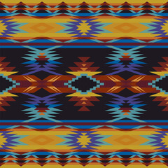 Aztec, Navajo seamless pattern. Native American Southwest print. Abstract Ethnic geometric blanket, rug.