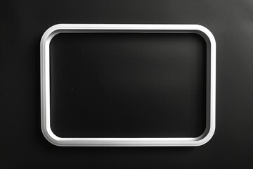 Sleek white matte frame with rounded corners on a high-contrast black background