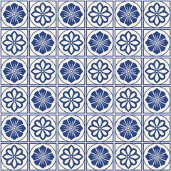 seamless pattern with blue flowers