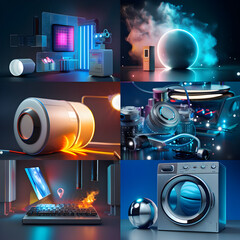 Fototapeta premium Cutting Edge Technology Product Showcased in Visually Striking Advertising Imagery