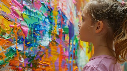 Fototapeta premium Child's imaginative artwork showcased with pride. Fostering creativity and imagination