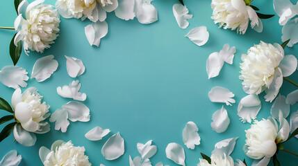 Teal Background with Floral Frame